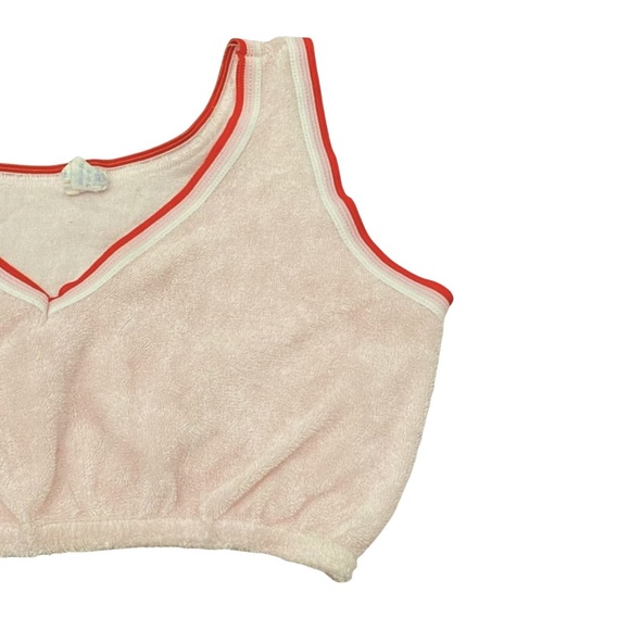 Vintage 1960's 60's Light Pink Mini Miniature Crop Top Tank Fuzzy Soft V-Neck - Picture 6 of 6